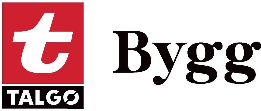 Talgø Bygg logo, liggende sort og rød
