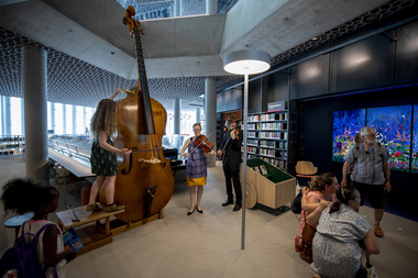 Deichman Bjørvika 18. juni 2020 bilder ifra åpningskvelden octobass