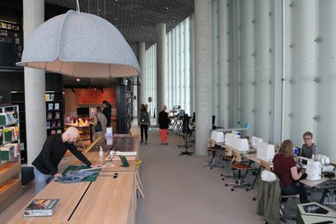 Deichman Bjørvika. Folkeverkstedet i 3. etasje.