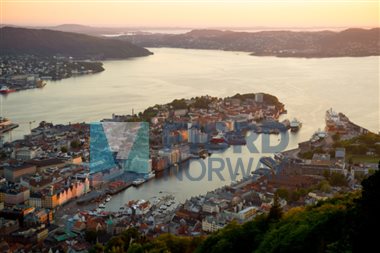 Utsikt over Bergen fra Fløyen