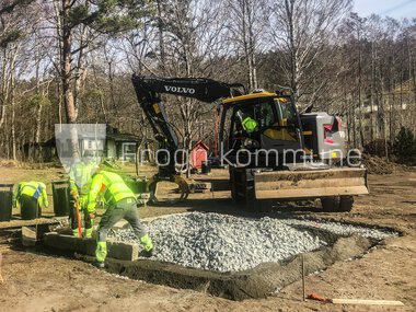 Opparbeidelse av bålplass på Skiphelle 