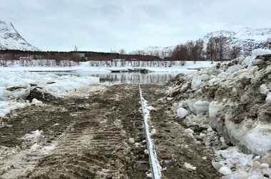 Montering av pukkellaksfelle