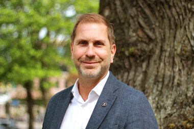 Pressefoto av direktør i justis- og vergemålsavdelingen, Lars Gustavsen