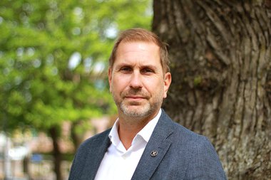 Pressefoto av direktør i justis- og vergemålsavdelingen, Lars Gustavsen