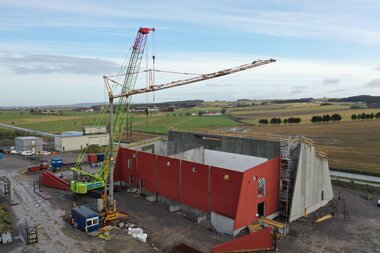 Opstad bygging flyfoto uten snø