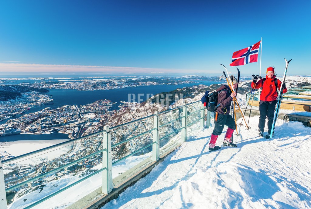 Vinter på Ulriken i Bergen