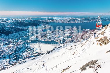 Vinter på Ulriken i Bergen