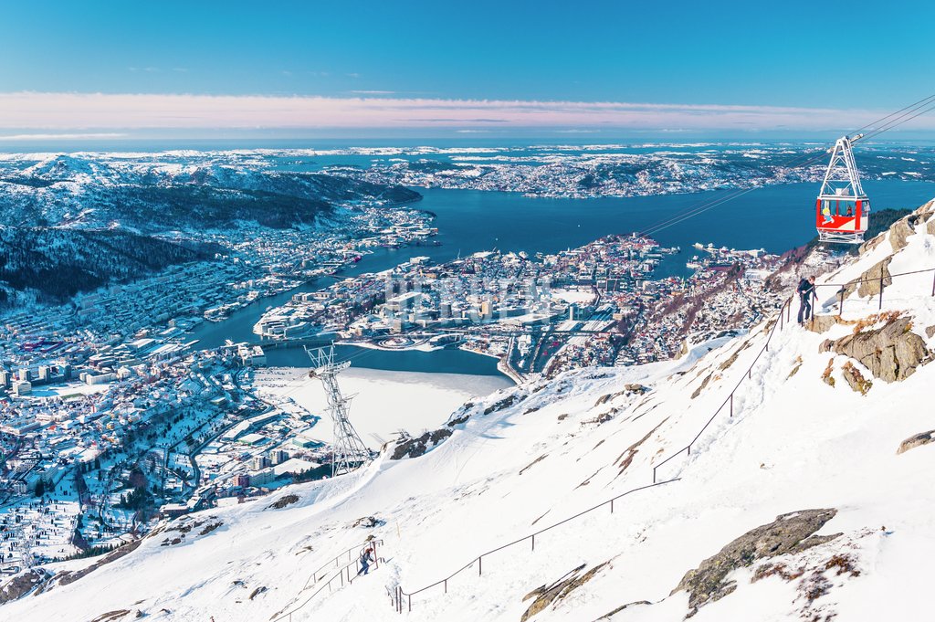 Vinter på Ulriken i Bergen