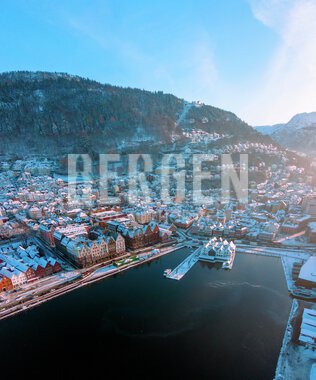 Vinter på Vågen i Bergen