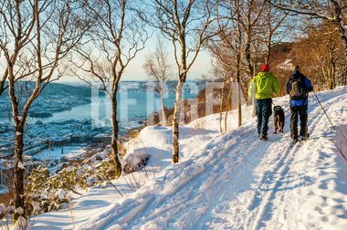 Vinter på Fløyen i Bergen