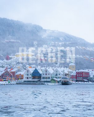 Vinter på Vågen i Bergen