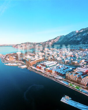 Vinter på Vågen i Bergen