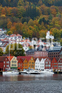 Høststemning på Bryggen