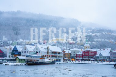 Vinter på Vågen i Bergen