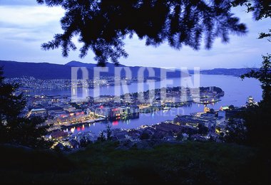 Utsikt over Bergen, vinter
