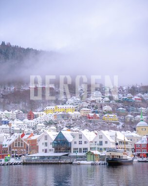 Vinter på Vågen i Bergen