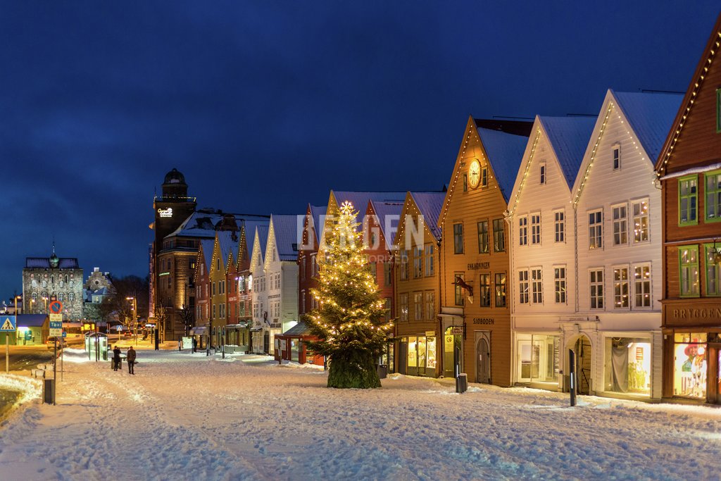 Jul på Bryggen i Bergen