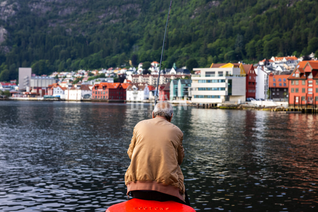 Fisker i Sandviken i Bergen