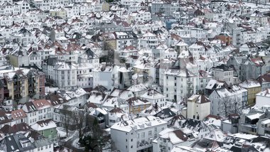 Vinter i Bergen sentrum