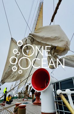 Arbeid med tau og seil på vei mot Pond Inlet 