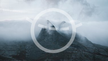 Seven Sisters in fog in autumn