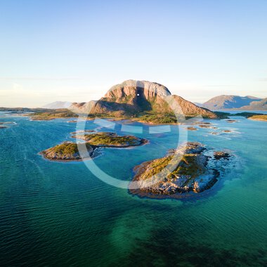 Torghatten drone picture summer