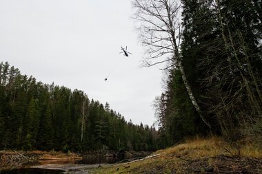 Helikopterstøp på Åmotdammen