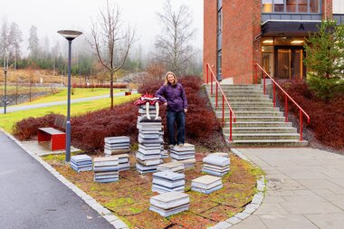 Kunstverket Boksøylen av Lene Kilde