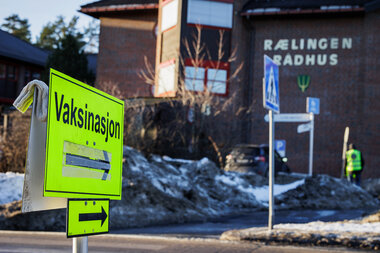 Koronavaksinering på Rælingen rådhus