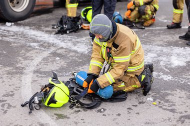 Røykdykkerøvelse på gamle Fjerdingby skole