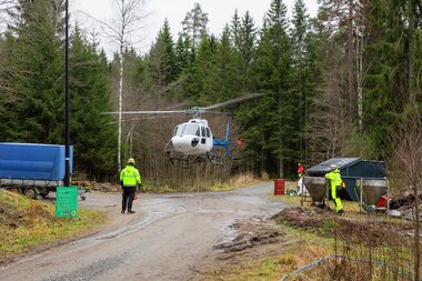 Helikopterstøp på Åmotdammen