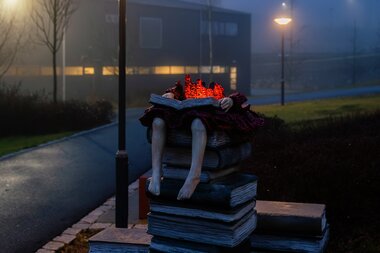 Kunstverket Boksøylen av Lene Kilde