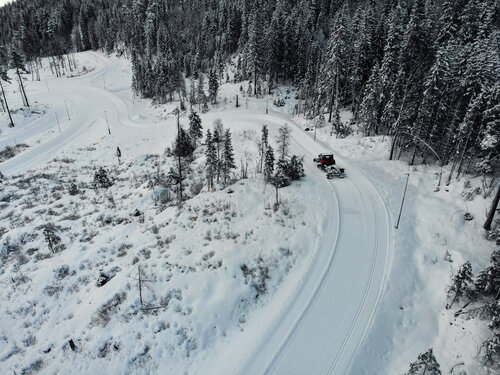 Preparering av skiløyper i langrennsanlegget i Marikollen.