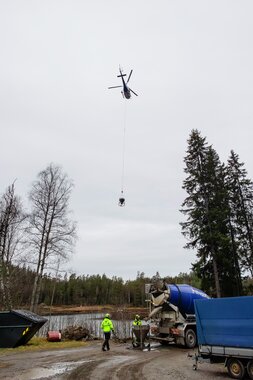 Helikopterstøp på Åmotdammen