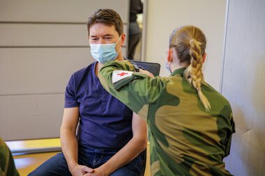 Koronavaksinering med Forsvaret i Rælingen