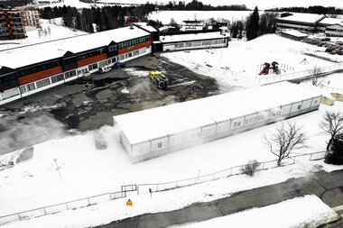 Røykdykkerøvelse i gamle Fjerdingby skole
