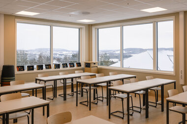 Interiør i nye Fjerdingby skole