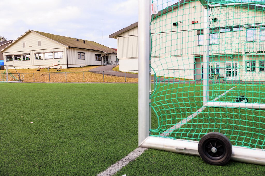 Fotballbanen på Nordby skole