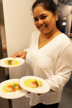 Forretter klare for servering på Løvenstadtunet