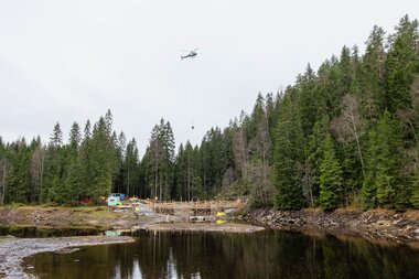 Helikopterstøp på Åmotdammen