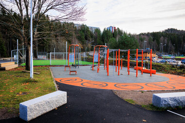 Uteområde ved Sandbekken ungdomsskole