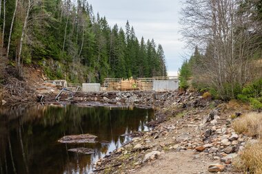 Helikopterstøp på Åmotdammen