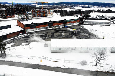 Røykdykkerøvelse i gamle Fjerdingby skole