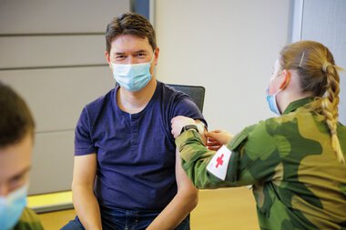 Koronavaksinering med Forsvaret i Rælingen