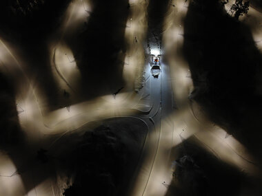 Preparering av skiløyper i lysløypa i Marikollen.