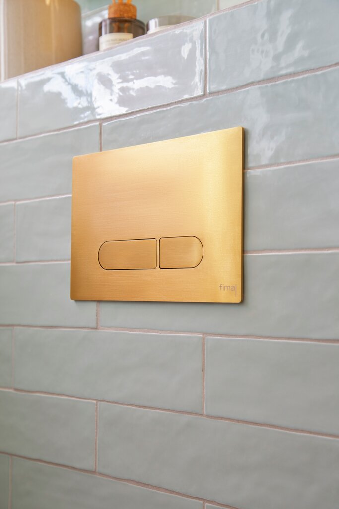 Toalettrom Fima børstet gull trykkplate