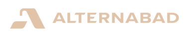 AlternaBad horisontal logo beige