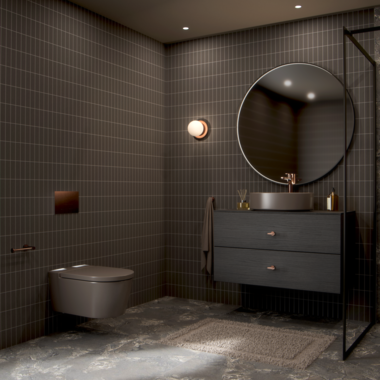 Dyp atilkosenpt, Nea, Roca Inspira coffee, Umbra rundt speil, Fima amber bronse