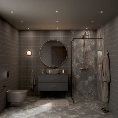 Dyp atilkosenpt, Nea, Roca Inspira coffee, Umbra rundt speil, Fima amber bronse