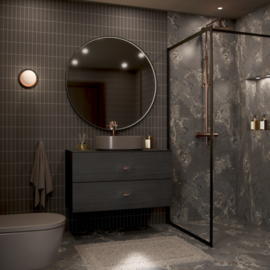 Dyp atilkosenpt, Nea, Roca Inspira coffee, Umbra rundt speil, Fima amber bronse